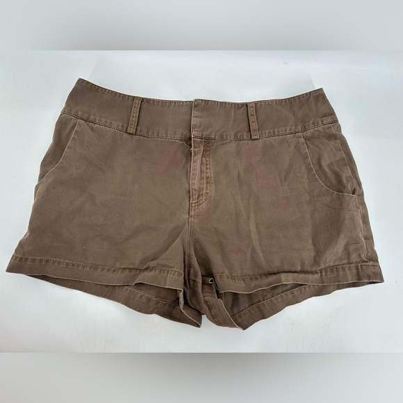 Cinq a Sept Tous Les Jours Shiloh Twill Shorts Olive Green Size 10 - Picture 2 of 8